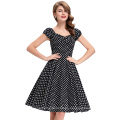 Belle Poque Stock V-cuello de algodón de los años 50 Vintage Retro Polka Dots vestido BP000067-1